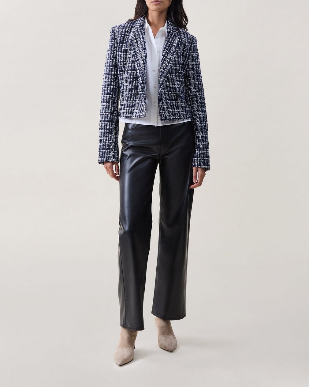 Elvy Tweed Blazer Navy Multi