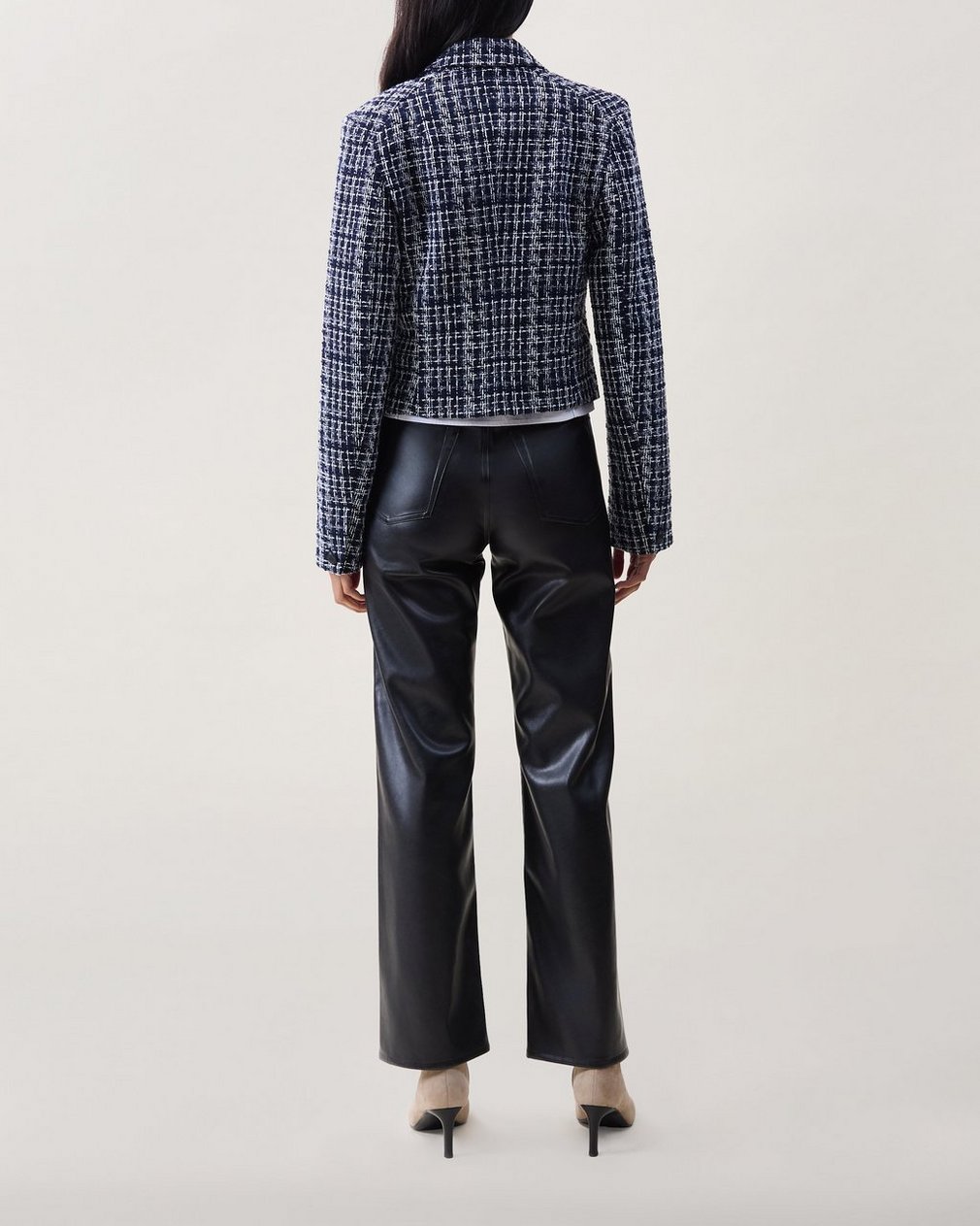 Elvy Tweed Blazer Navy Multi - Image 2