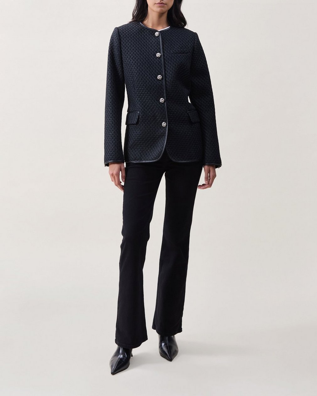 Payley Tweed Blazer Black