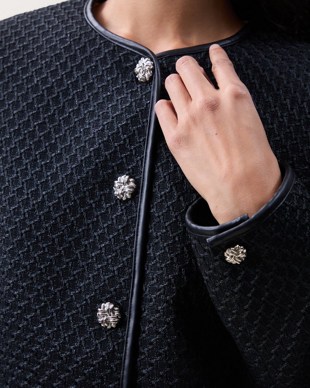 Payley Tweed Blazer Black - Image 3