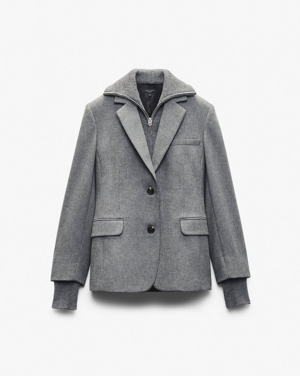 Frank Mixed-Media Blazer Grey - Image 2