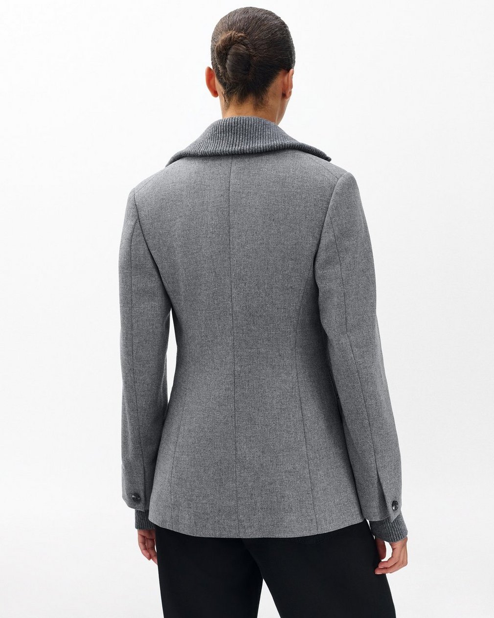 Frank Mixed-Media Blazer Grey - Image 6