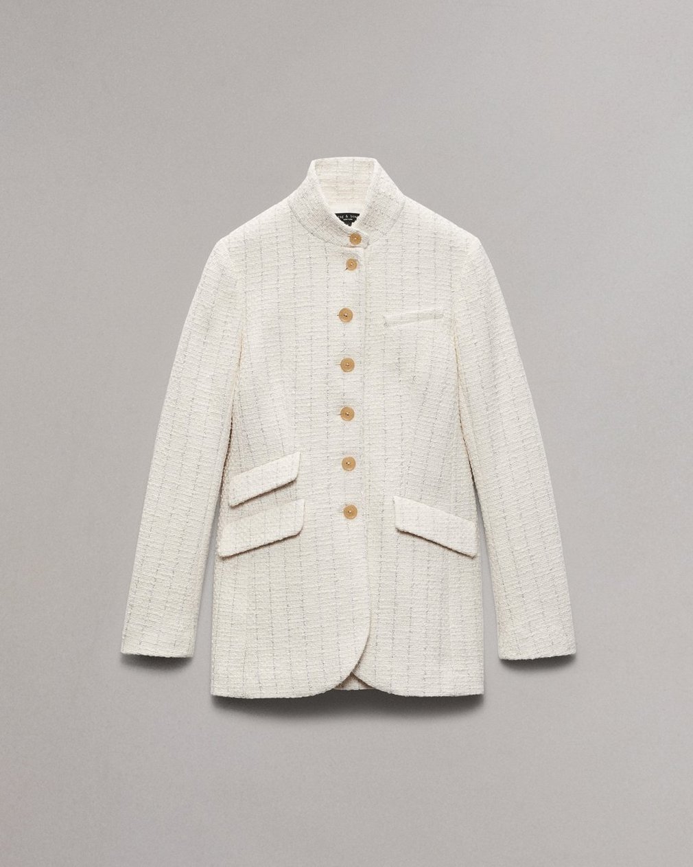 Slade Long Tweed Blazer Ivory - Image 2