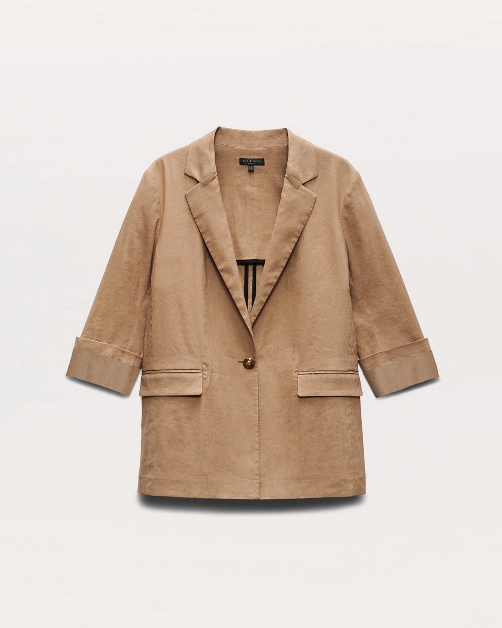 Jennie Linen-Blend Blazer Muted Brown - Image 2