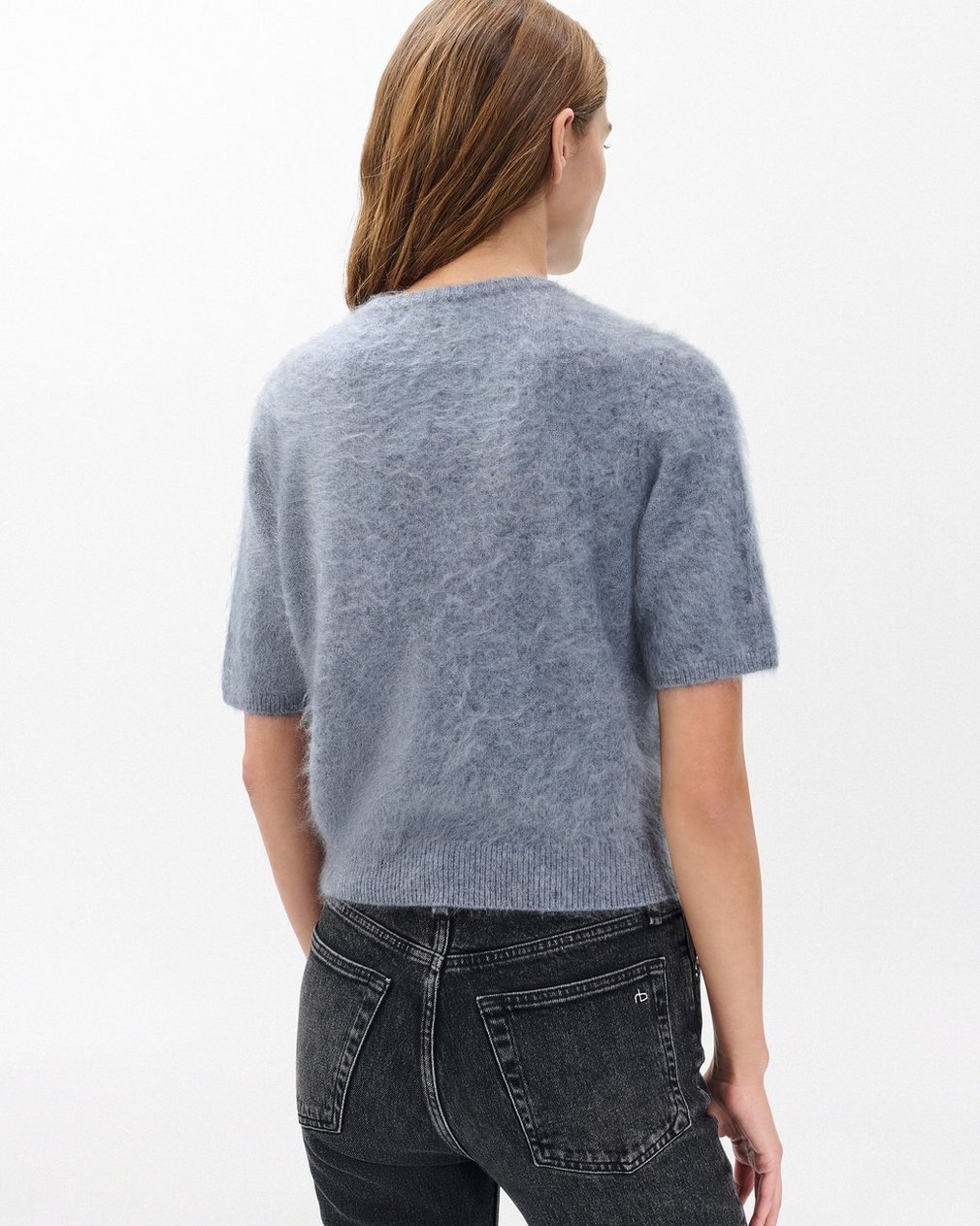 Jada Brushed Short-Sleeve Crewneck Heather Grey - Image 6