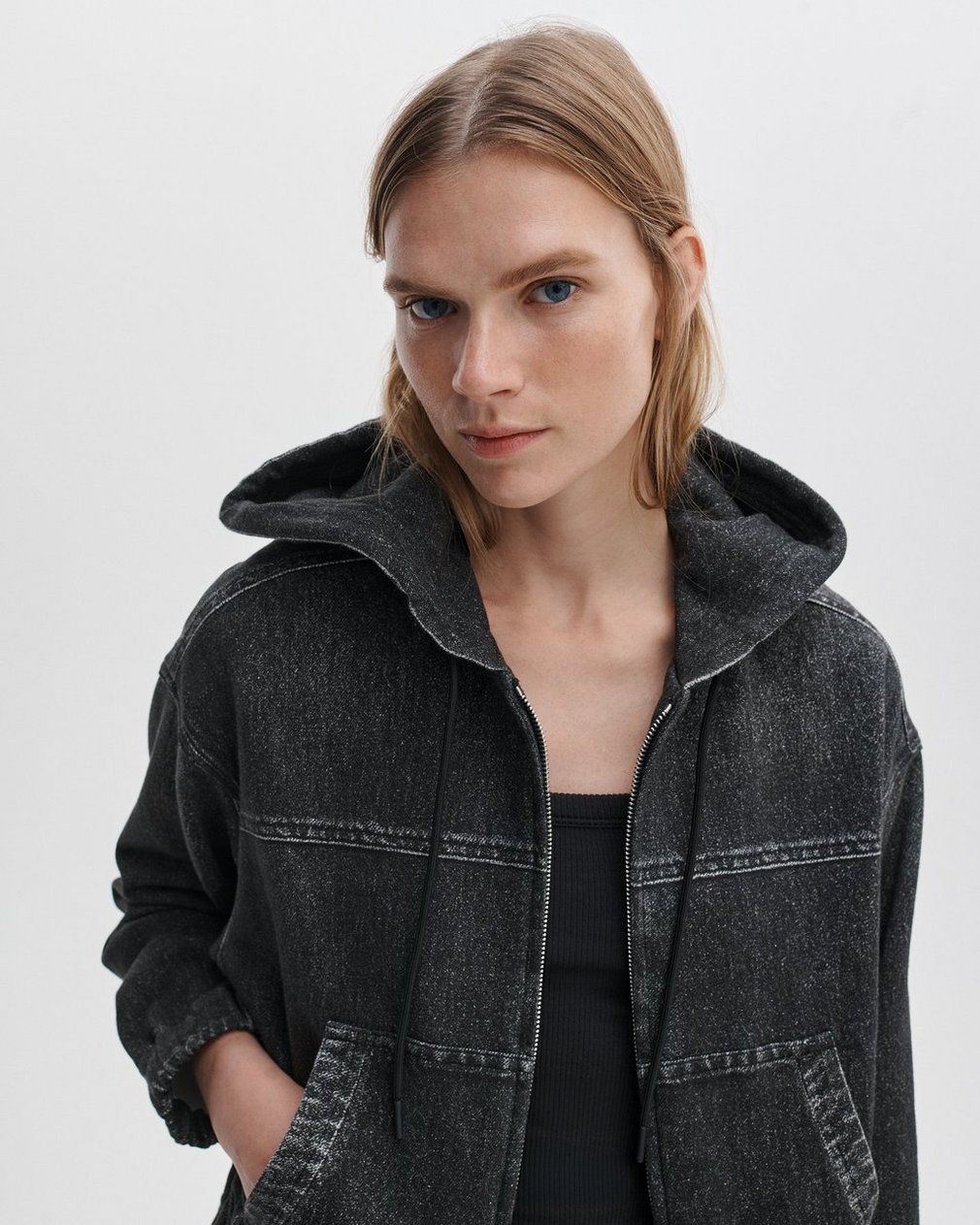 Miramar Davina Hoodie Washed Black - Image 6
