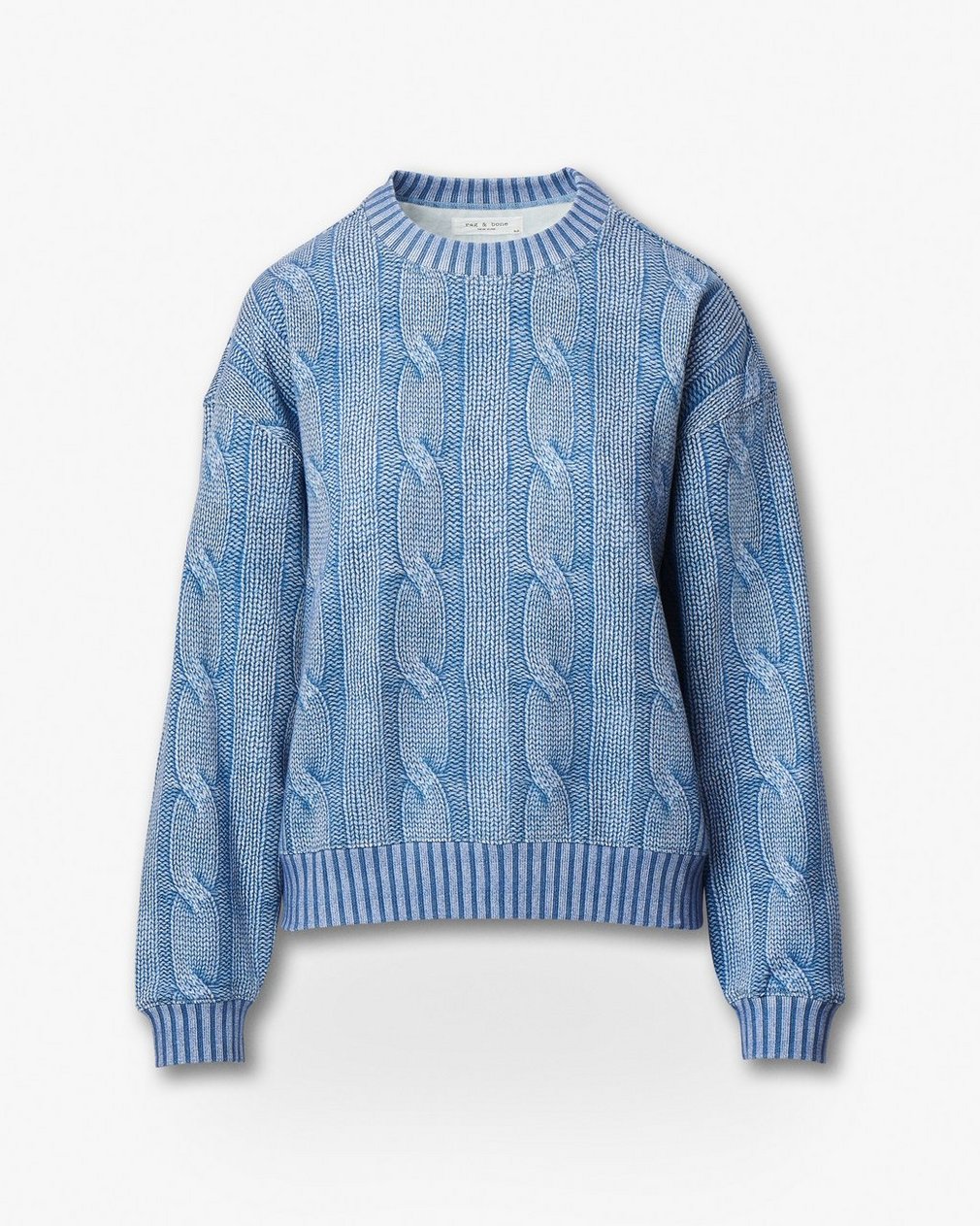 Miramar Cable-Effect Sweatshirt Indigo - Image 2