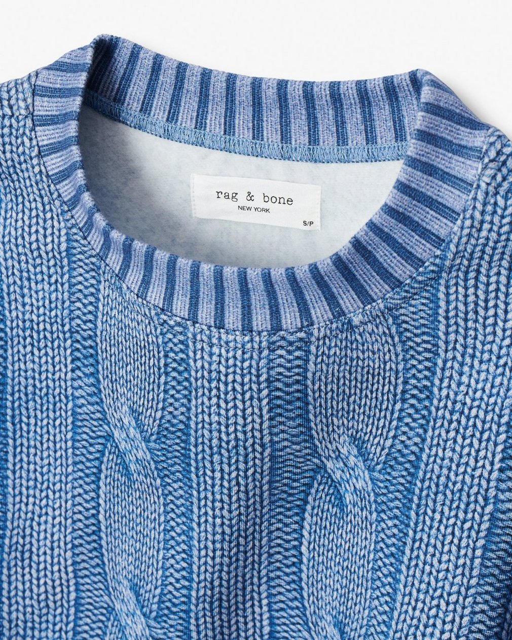 Miramar Cable-Effect Sweatshirt Indigo - Image 6