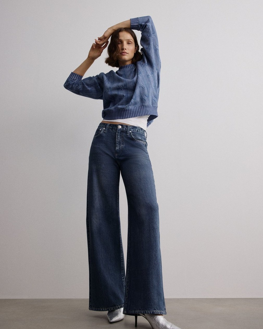 Miramar Cable-Effect Sweatshirt Indigo - Image 7