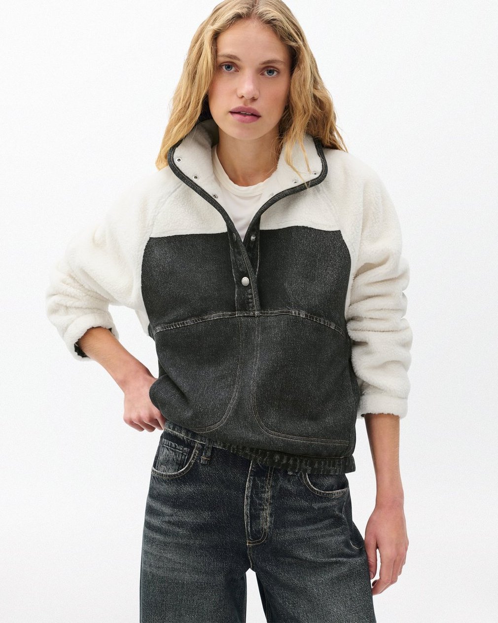 Miramar Sherpa Popover Faded Black