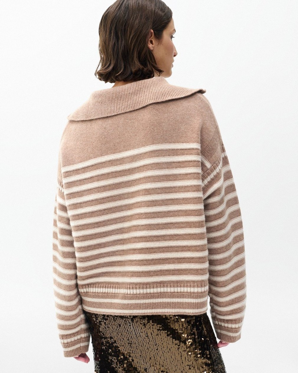 Raven Wool-Cashmere Half-Zip Sweater Camel - Image 6
