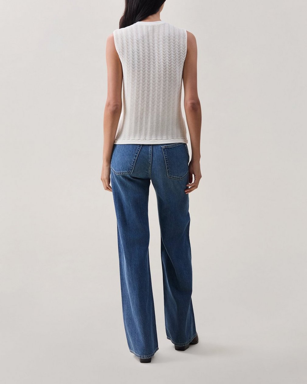 Vivi Open-Knit Cotton-Blend Vest Chalk - Image 2