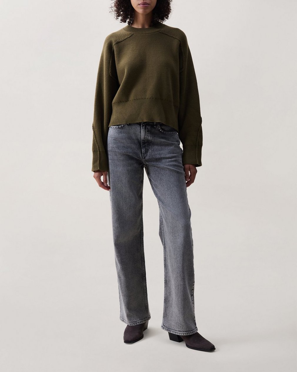 Lysa Cropped Sweater Olive