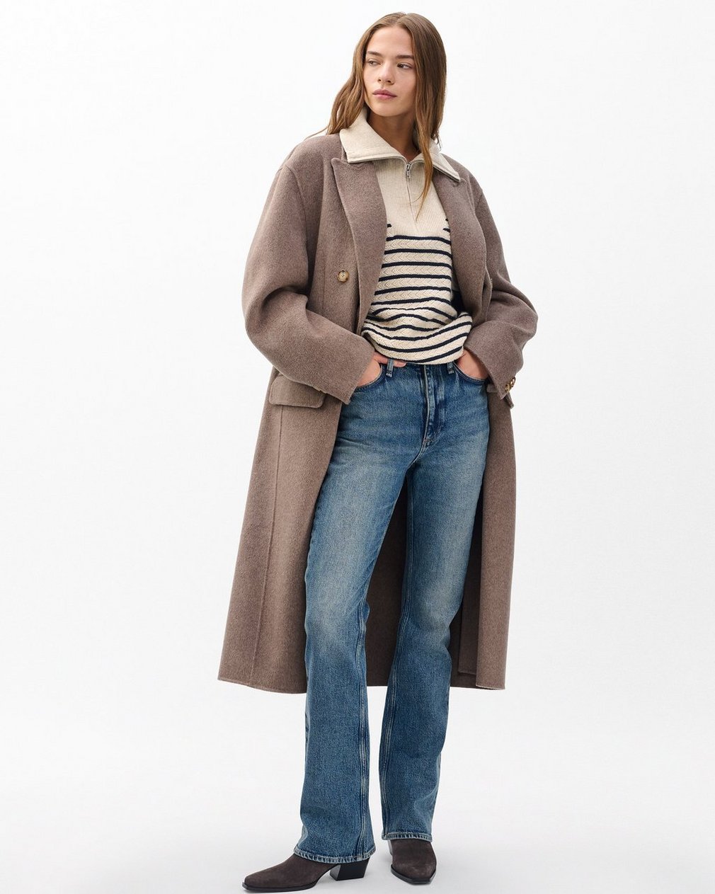 Natalia Cashmere Half-Zip Sweater Oatmeal Multi - Image 5