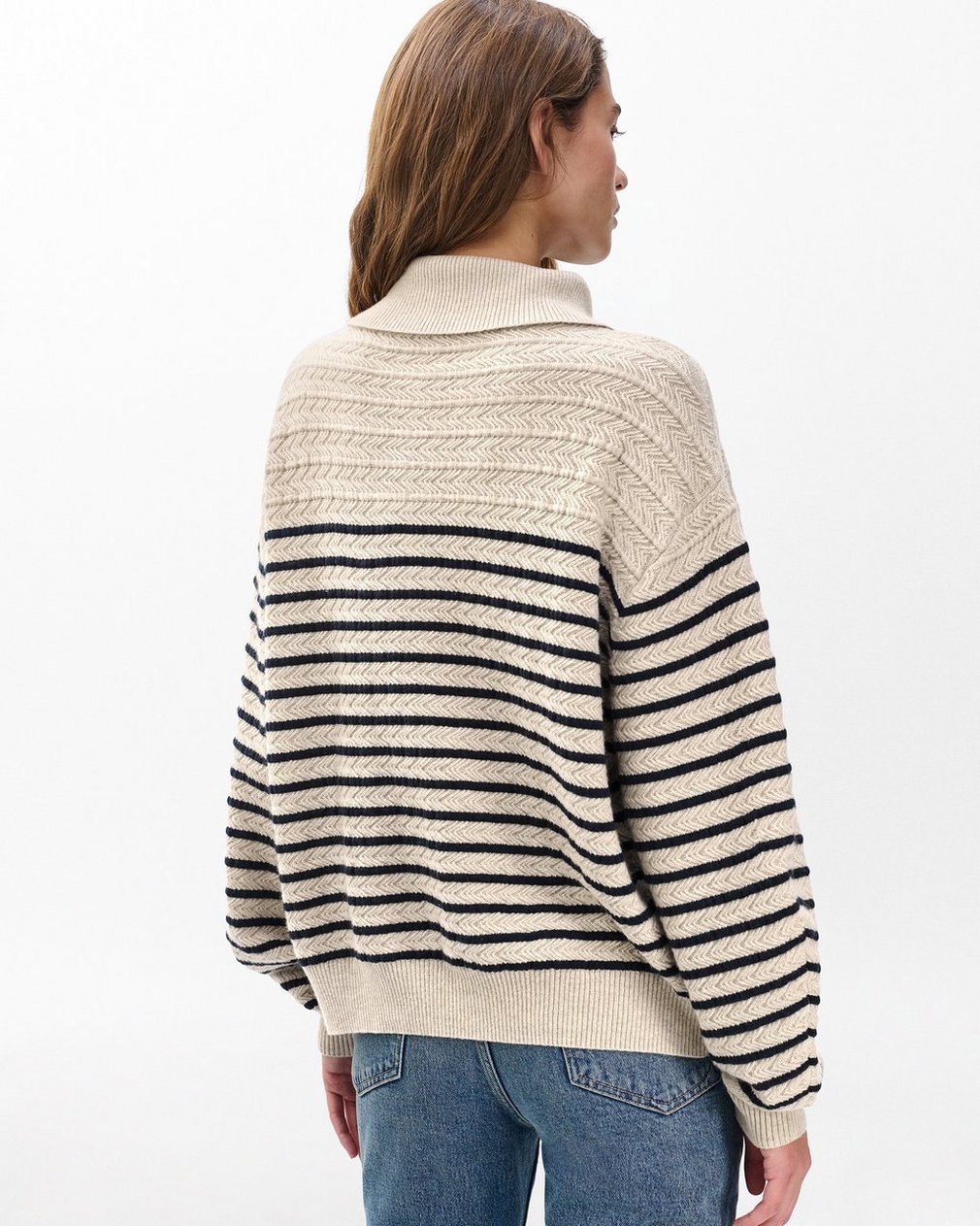 Natalia Cashmere Half-Zip Sweater Oatmeal Multi - Image 7