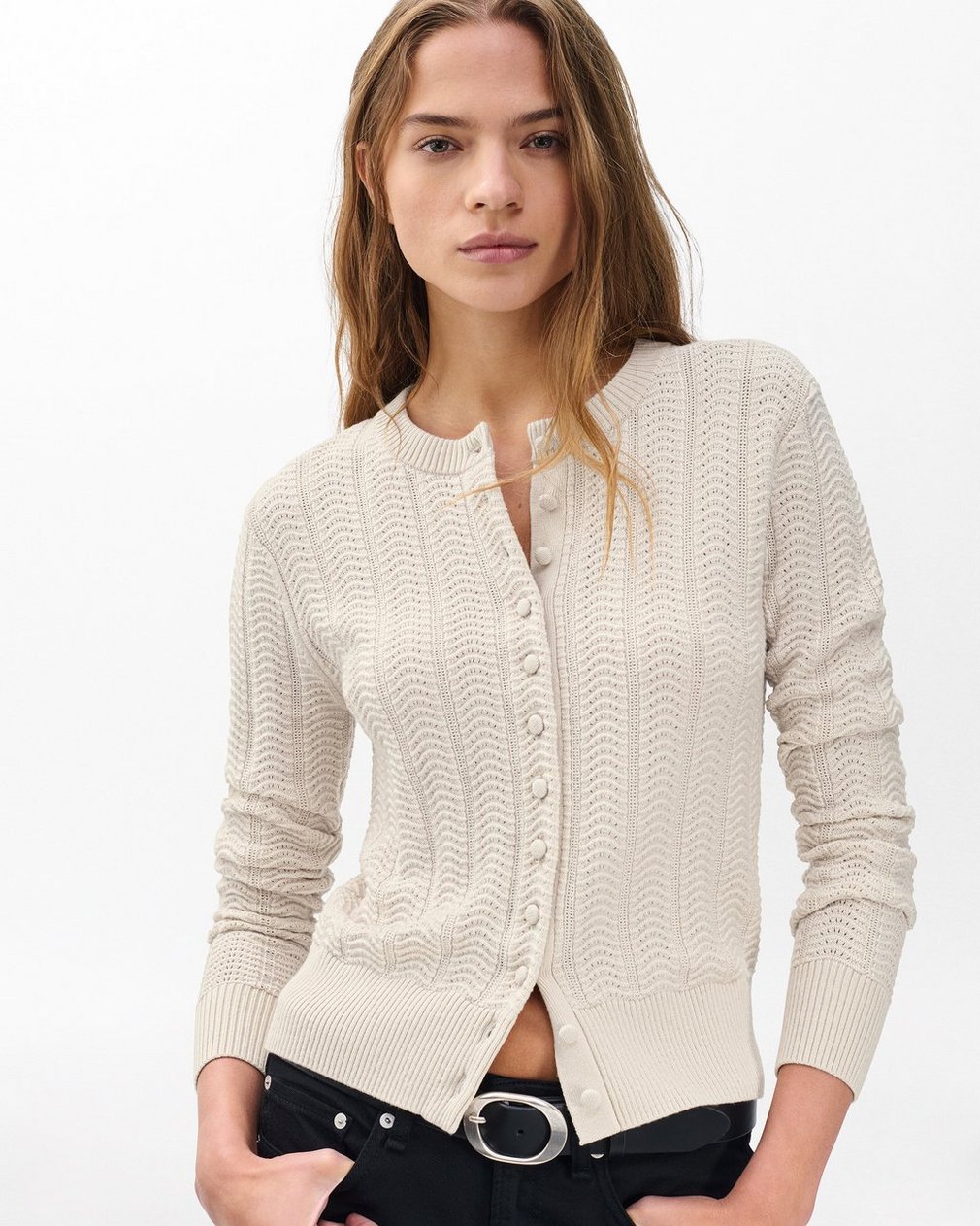 Francesca Wool-Blend Cardigan Oatmeal