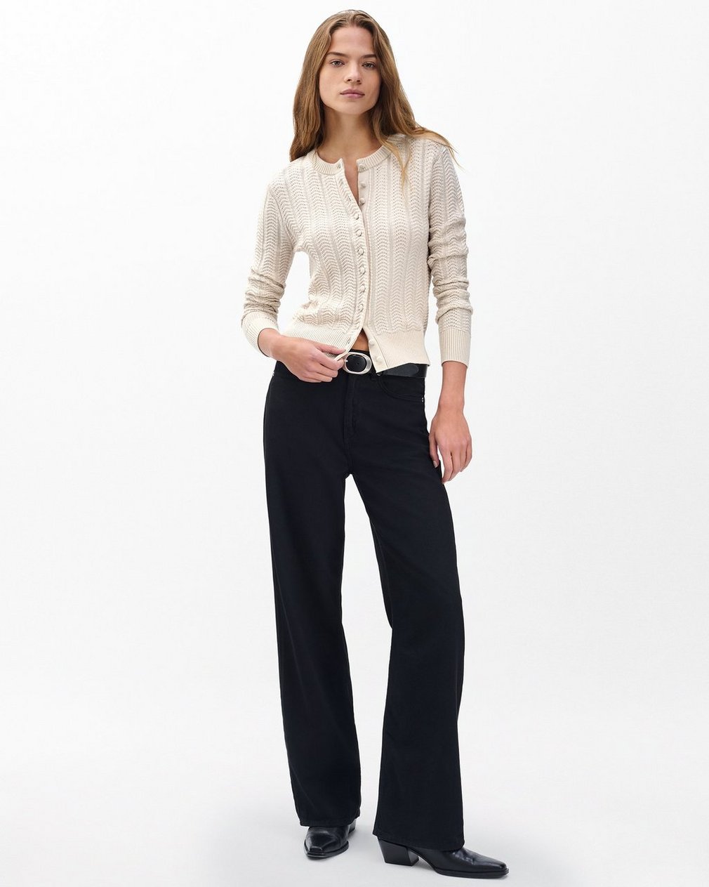 Francesca Wool-Blend Cardigan Oatmeal - Image 3