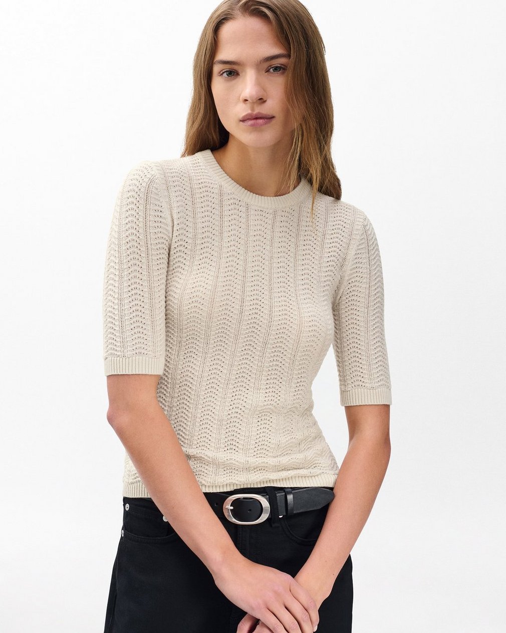 Francesca Merino Wool T Shirt Oatmeal