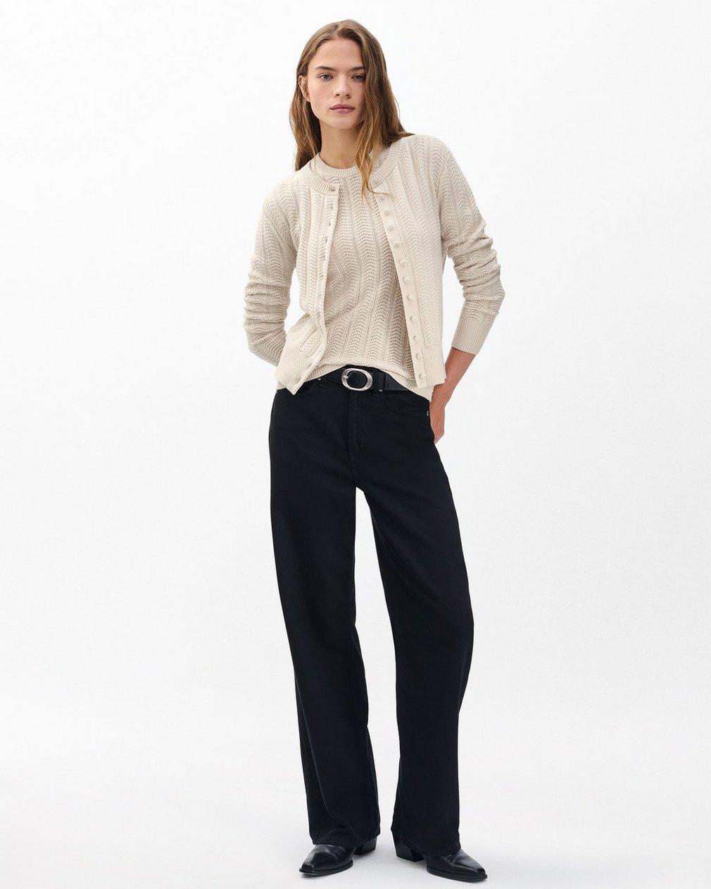 Francesca Merino Wool T Shirt Oatmeal - Image 3