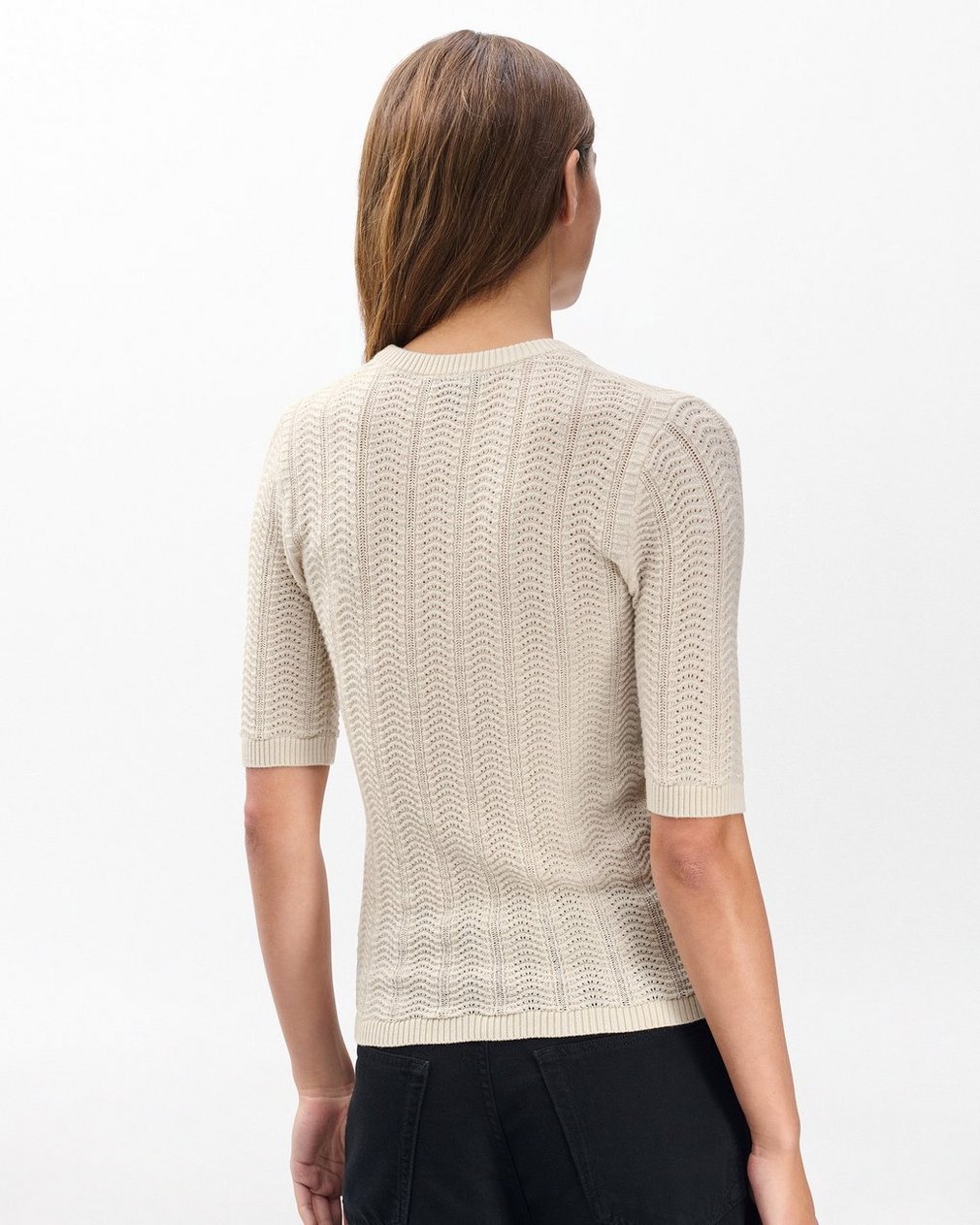 Francesca Merino Wool T Shirt Oatmeal - Image 6