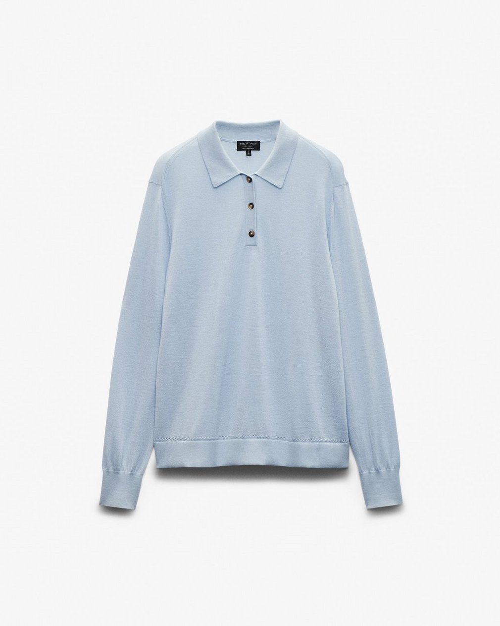 Adeline Lightweight Cashmere Polo Light Blue - Image 2