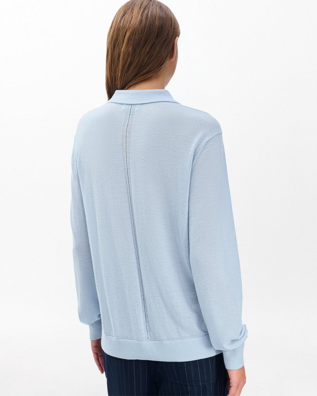 Adeline Lightweight Cashmere Polo Light Blue - Image 6