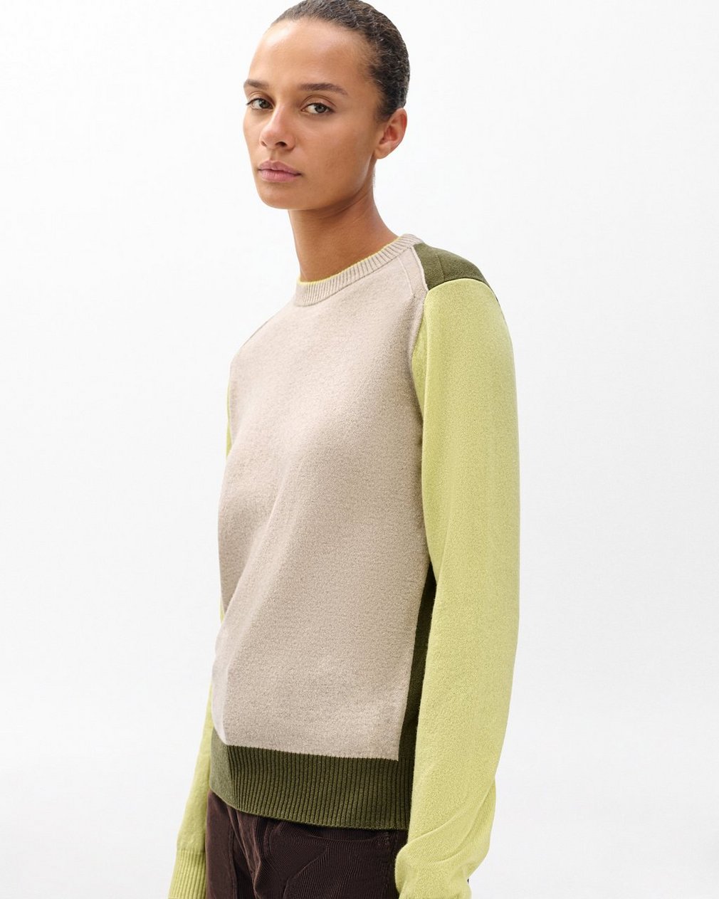 Taron Colorblock Wool Sweater Oatmeal Multi