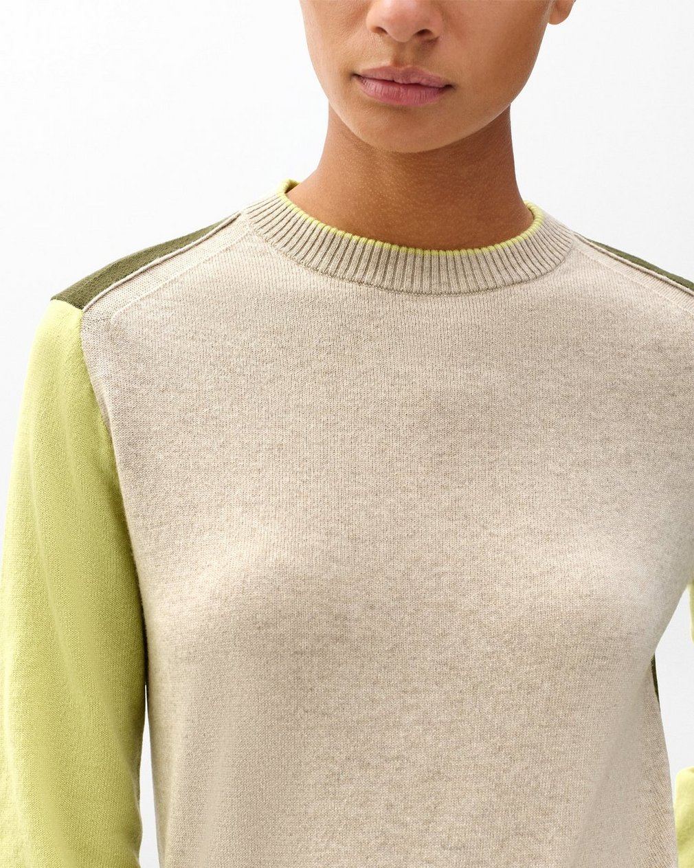 Taron Colorblock Wool Sweater Oatmeal Multi - Image 5