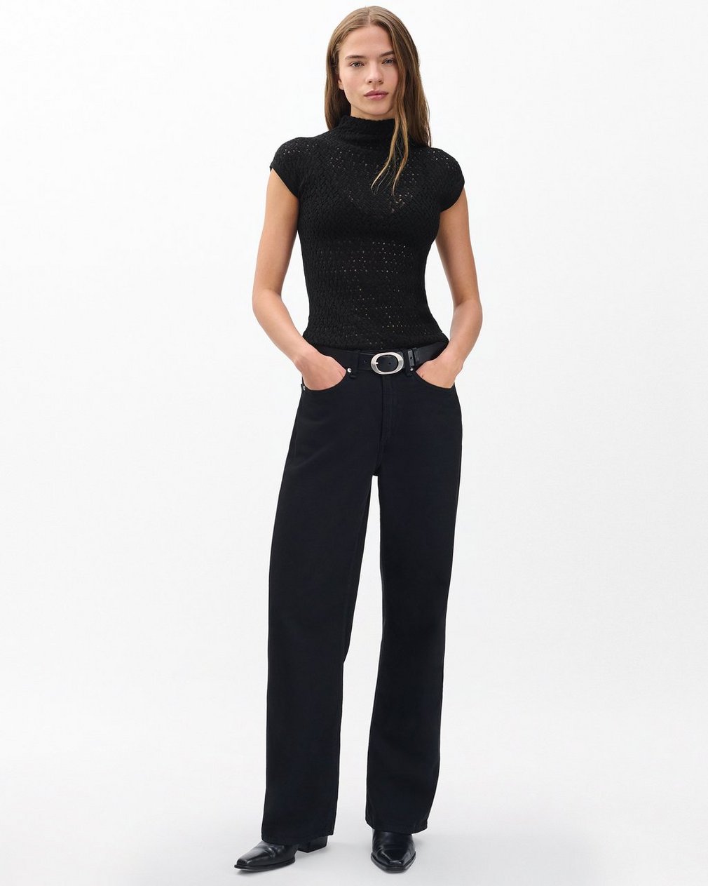 Tana Merino Wool Knit Top Black - Image 3