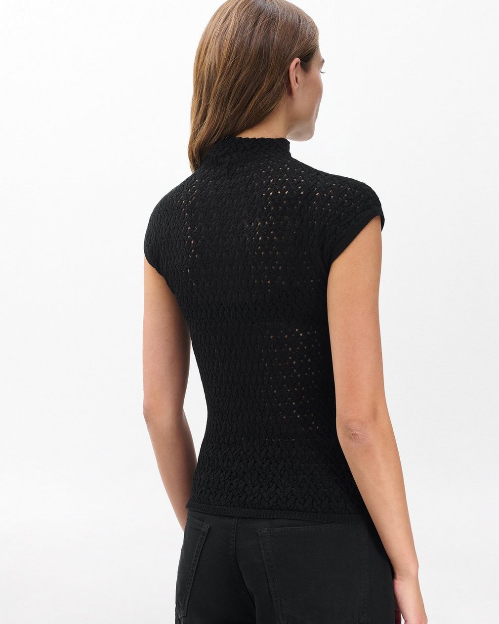 Tana Merino Wool Knit Top Black - Image 7