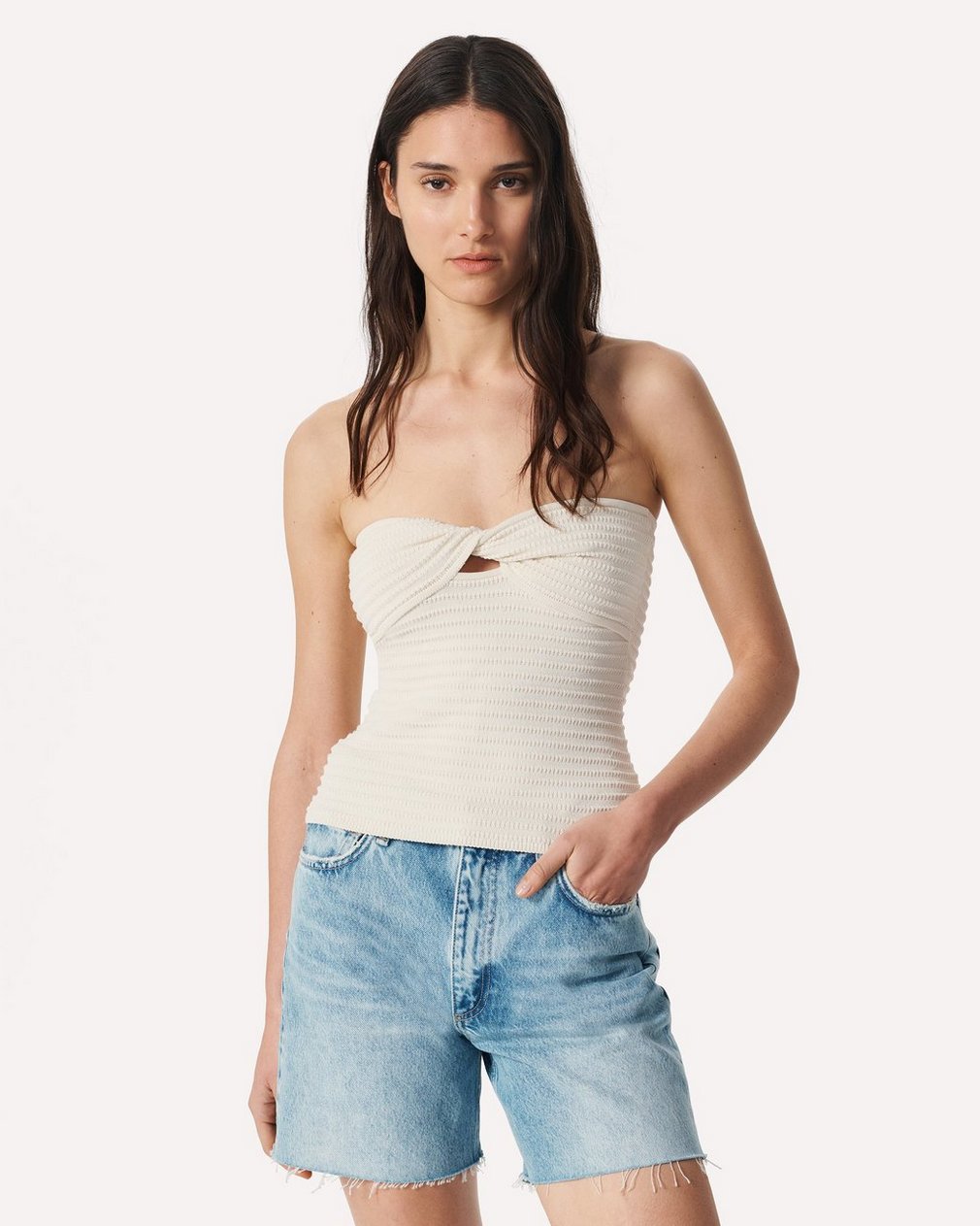 River Twist Tube Top Turtledove