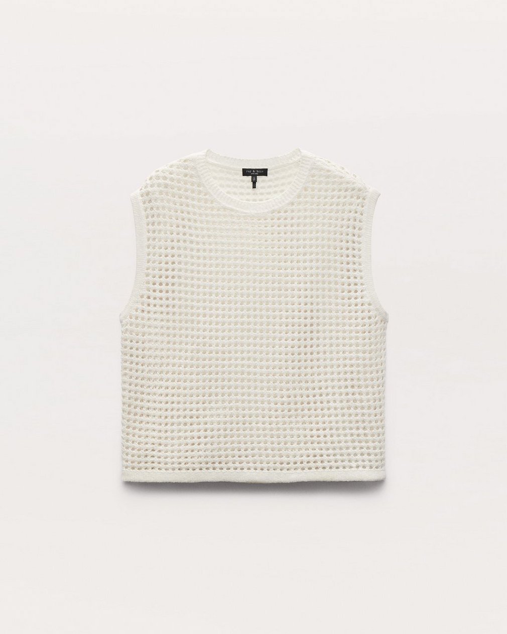 Ezra Open-Knit Vest White - Image 2