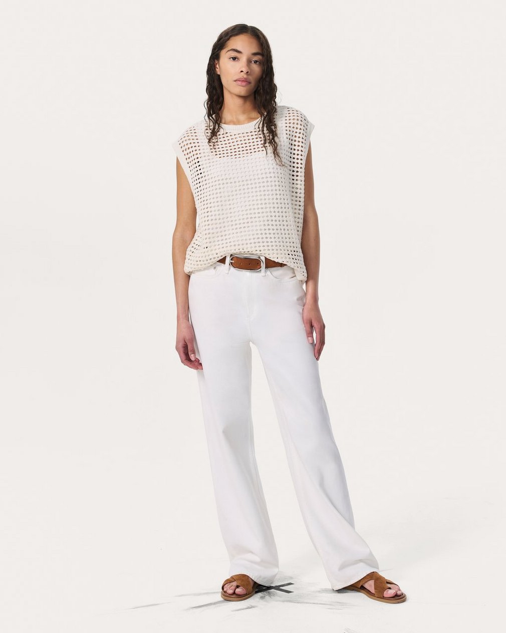 Ezra Open-Knit Vest White - Image 7