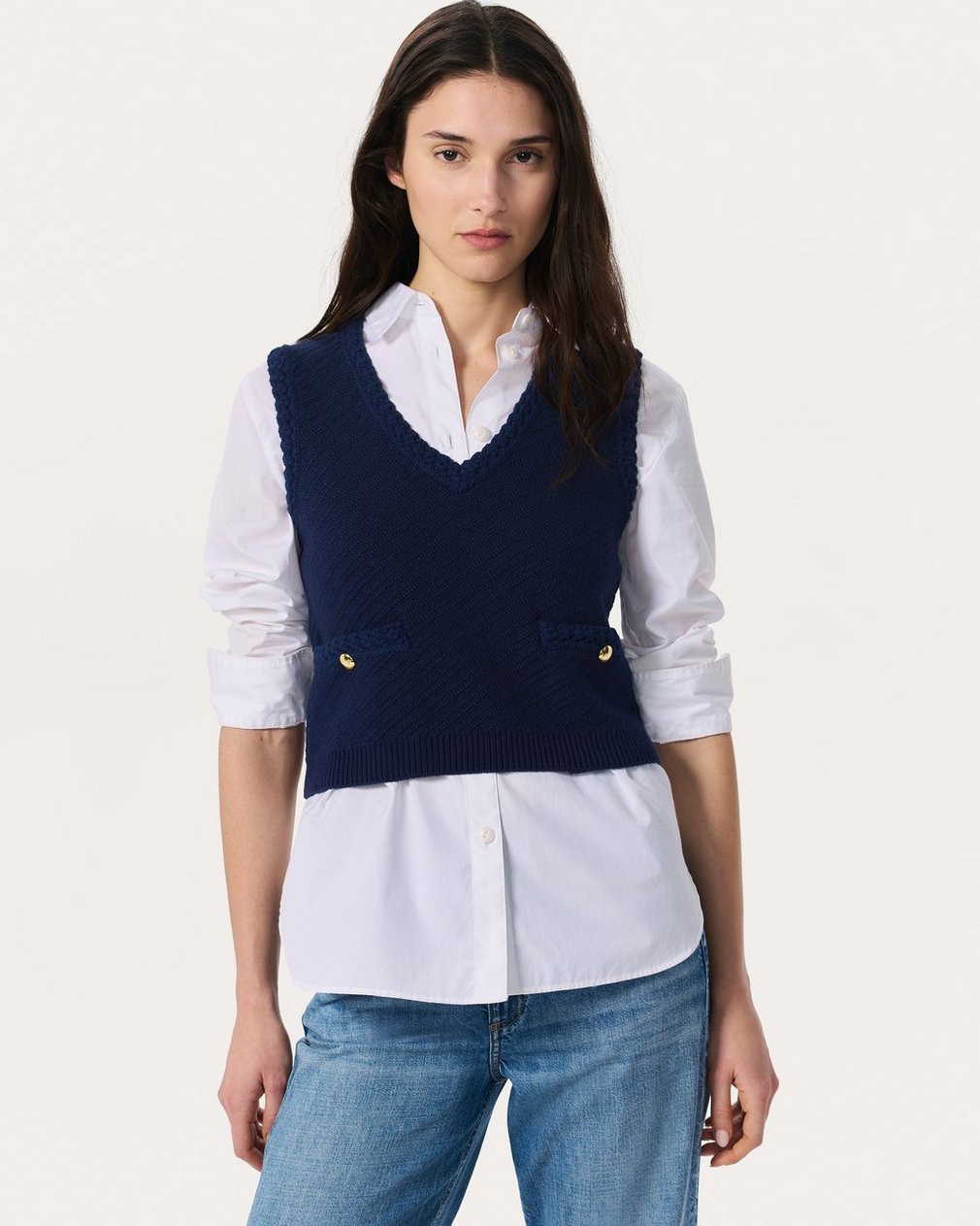 Claire Knit Vest Indigo