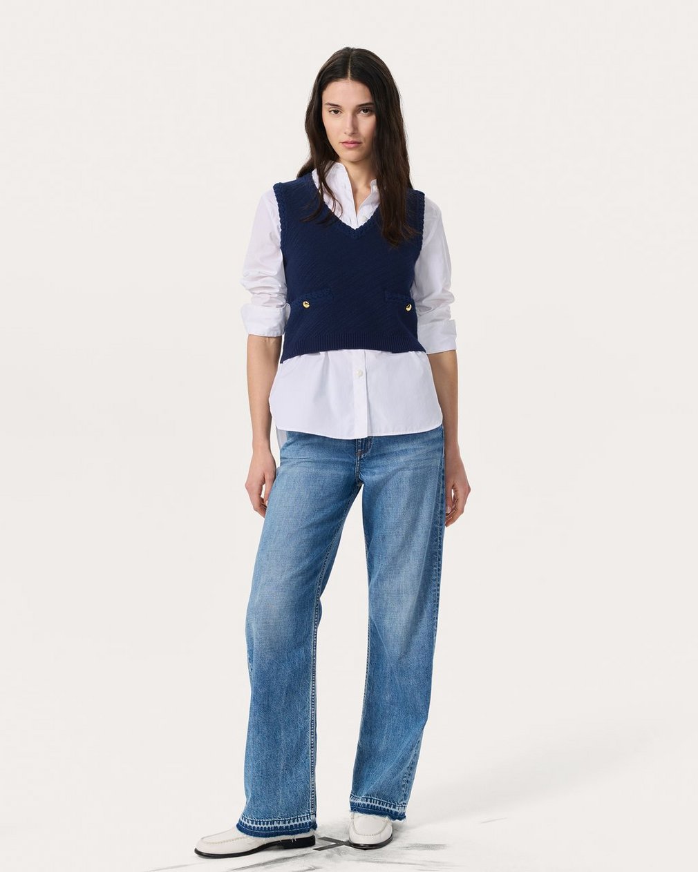 Claire Knit Vest Indigo - Image 7