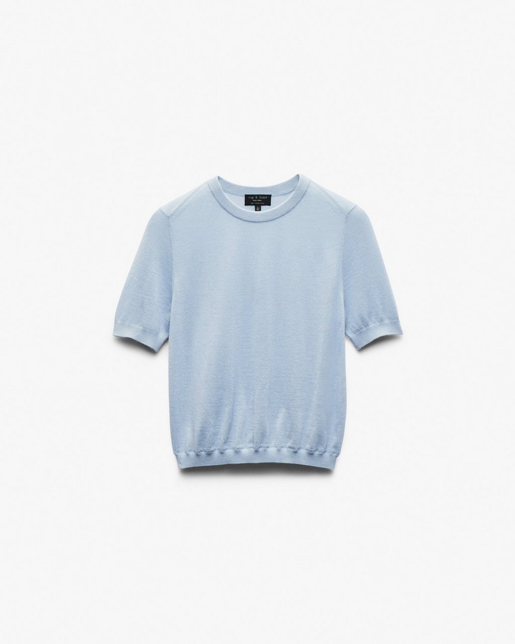 Adeline Lightweight Cashmere T Shirt Light Blue - Image 2