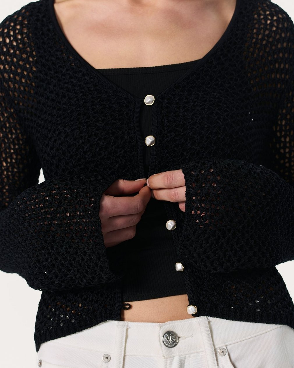 Ellie Knit Cardigan Black - Image 5