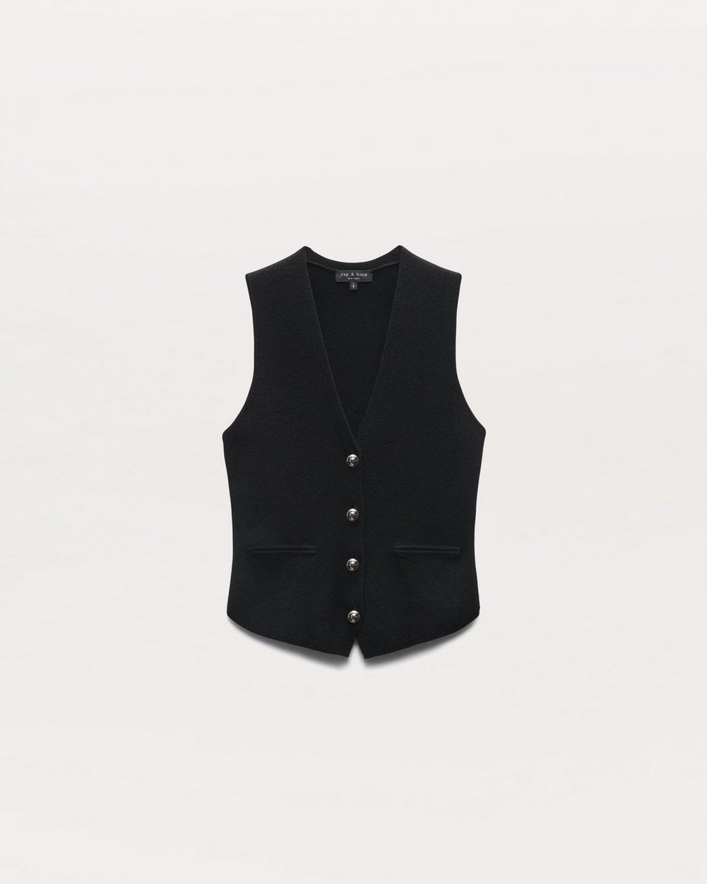 Ella Merino Wool-Blend Sweater Vest Black - Image 2