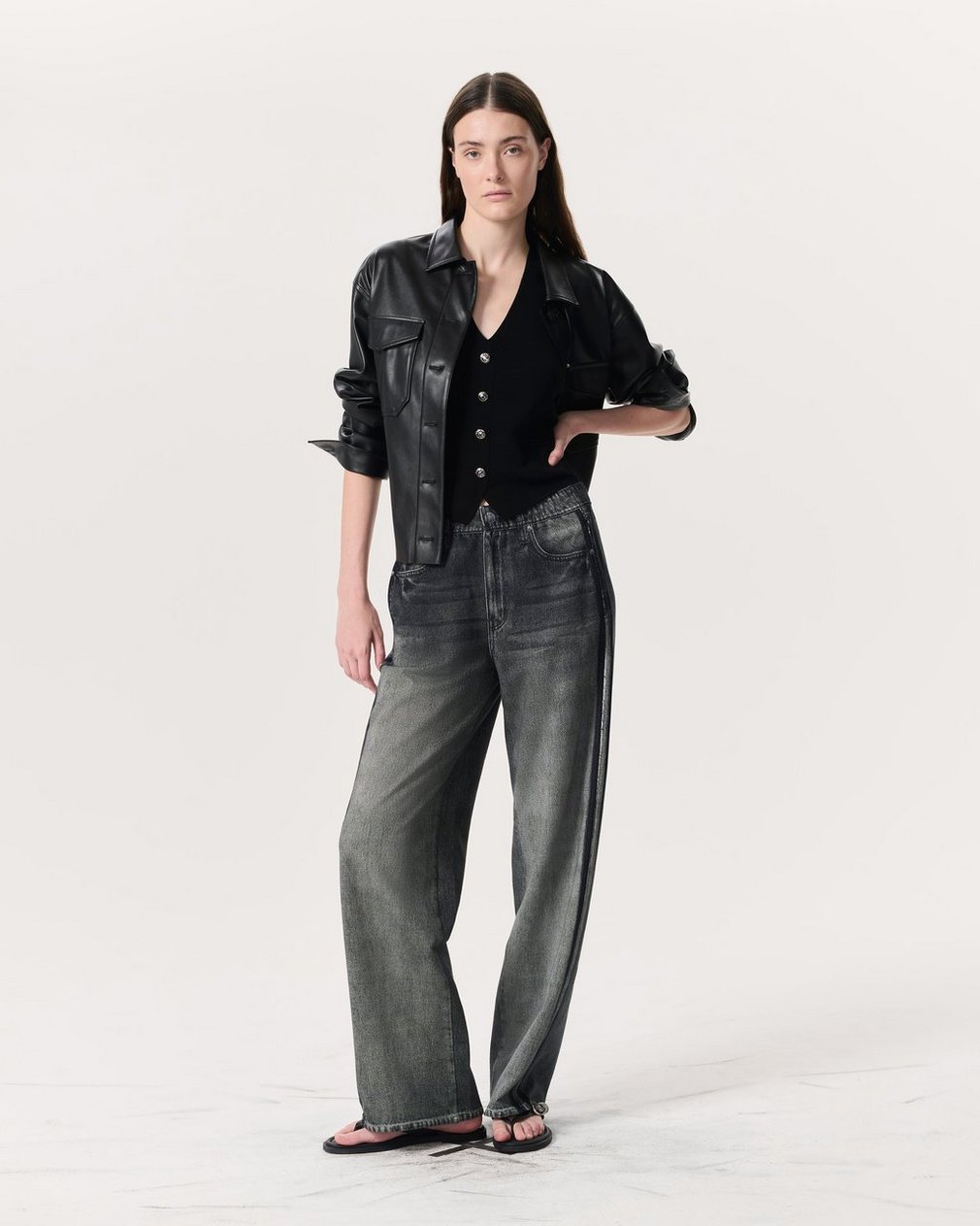 Ella Merino Wool-Blend Sweater Vest Black - Image 4