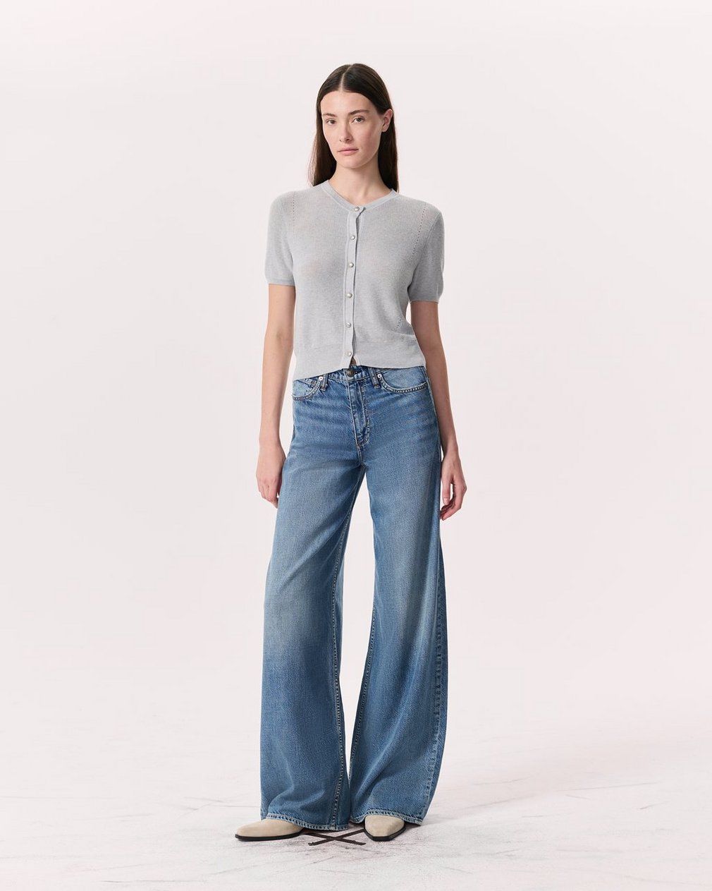 Dina Cotton-Cashmere Cardigan Heather Grey - Image 4