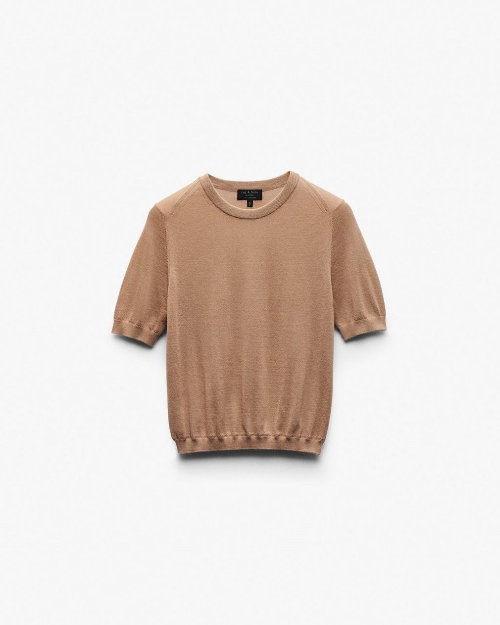 Adeline Lightweight Cashmere T Shirt Camel - Image 2