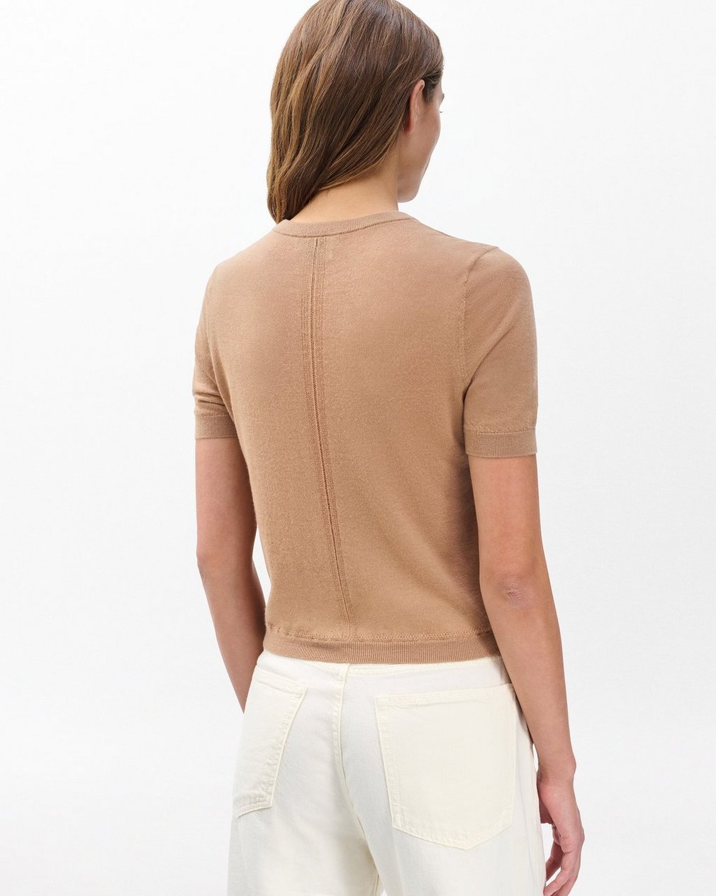 Adeline Lightweight Cashmere T Shirt Camel - Image 6