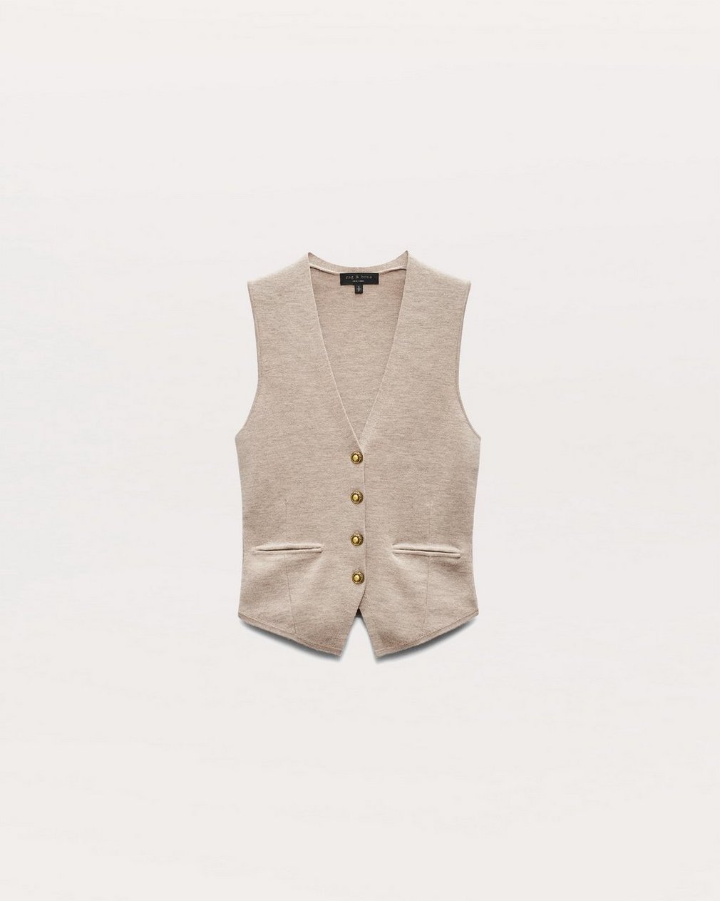 Ella Merino Wool-Blend Sweater Vest Dark Taupe - Image 2