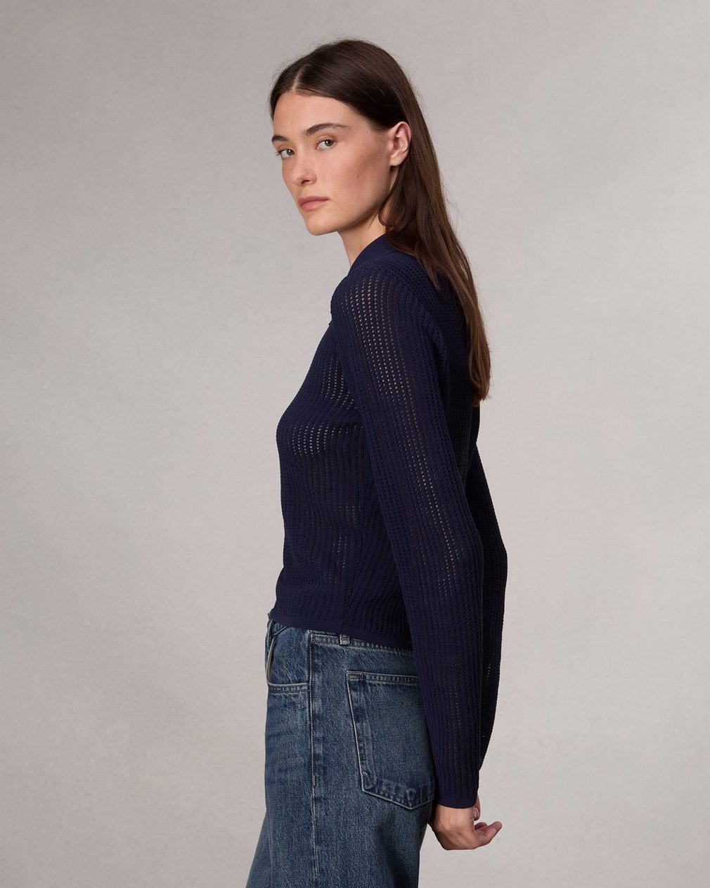 Viola Polo Sweater Indigo - Image 4