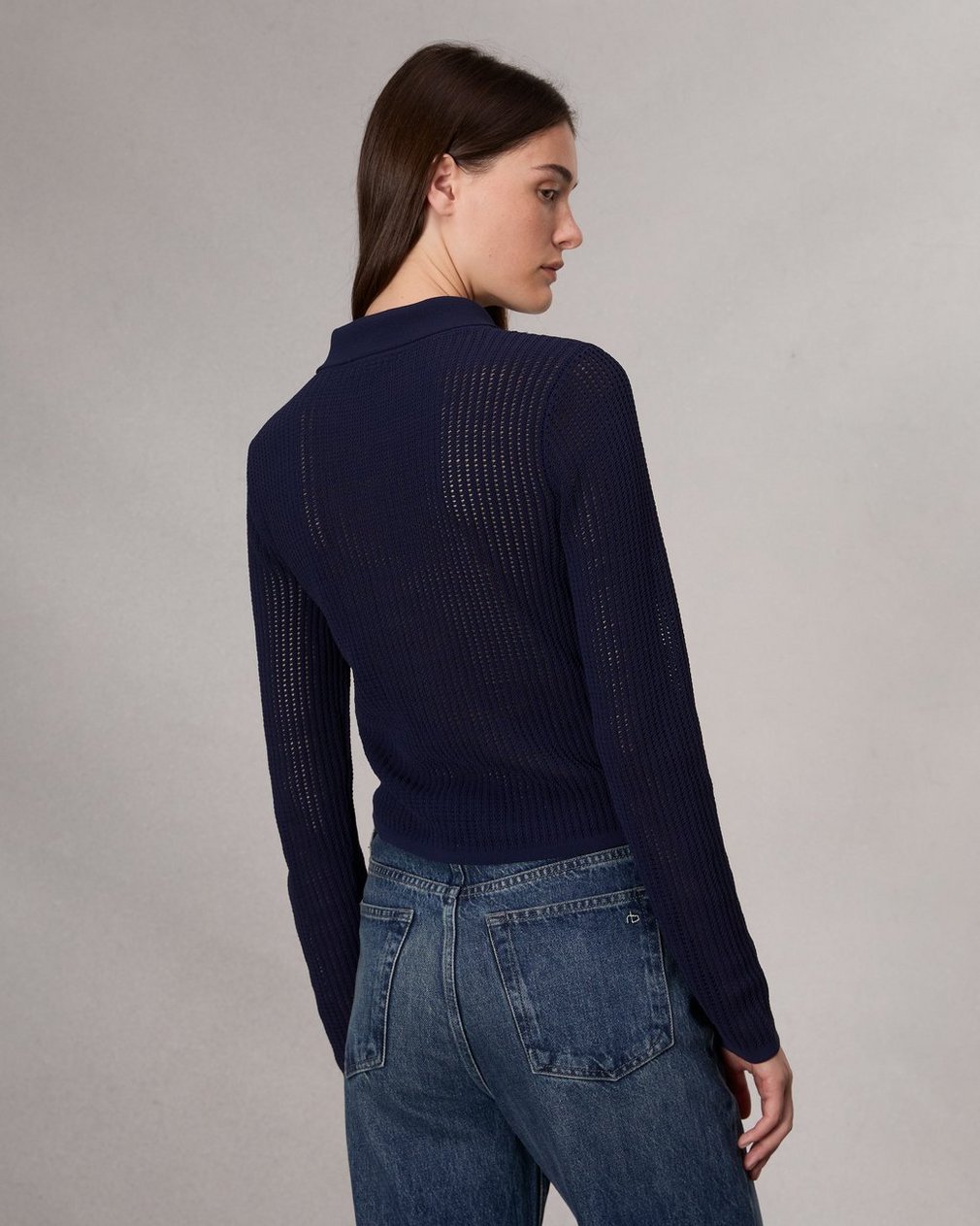 Viola Polo Sweater Indigo - Image 5