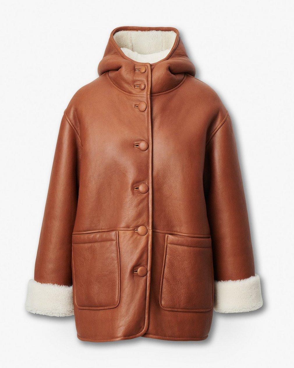 Jackie Shearling Coat Cognac - Image 2