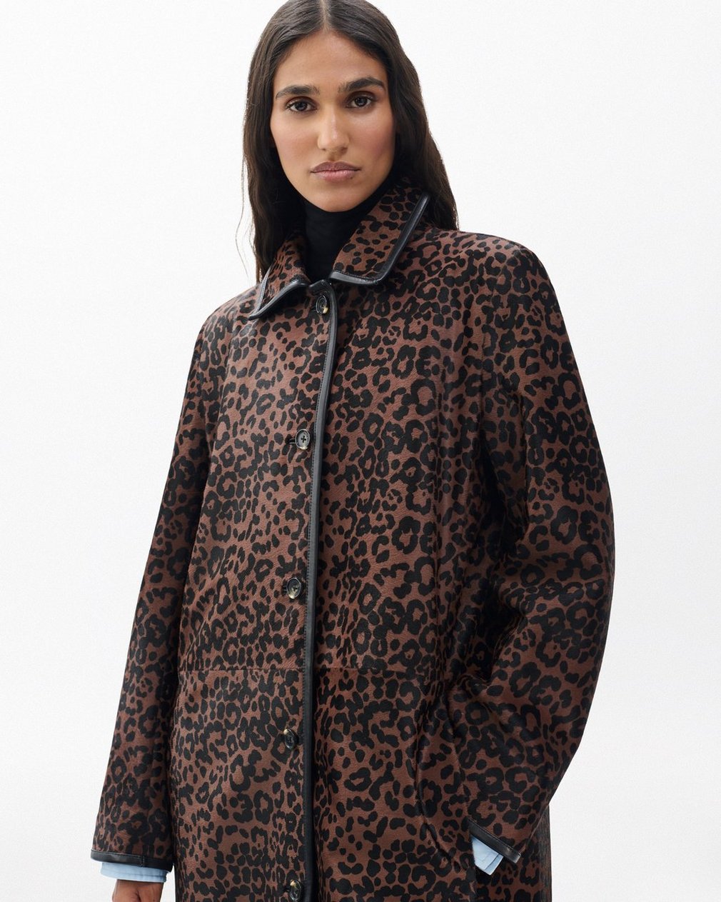 Isa Leopard-Print Calf Hair Coat Leopard Hair Calf - Image 4