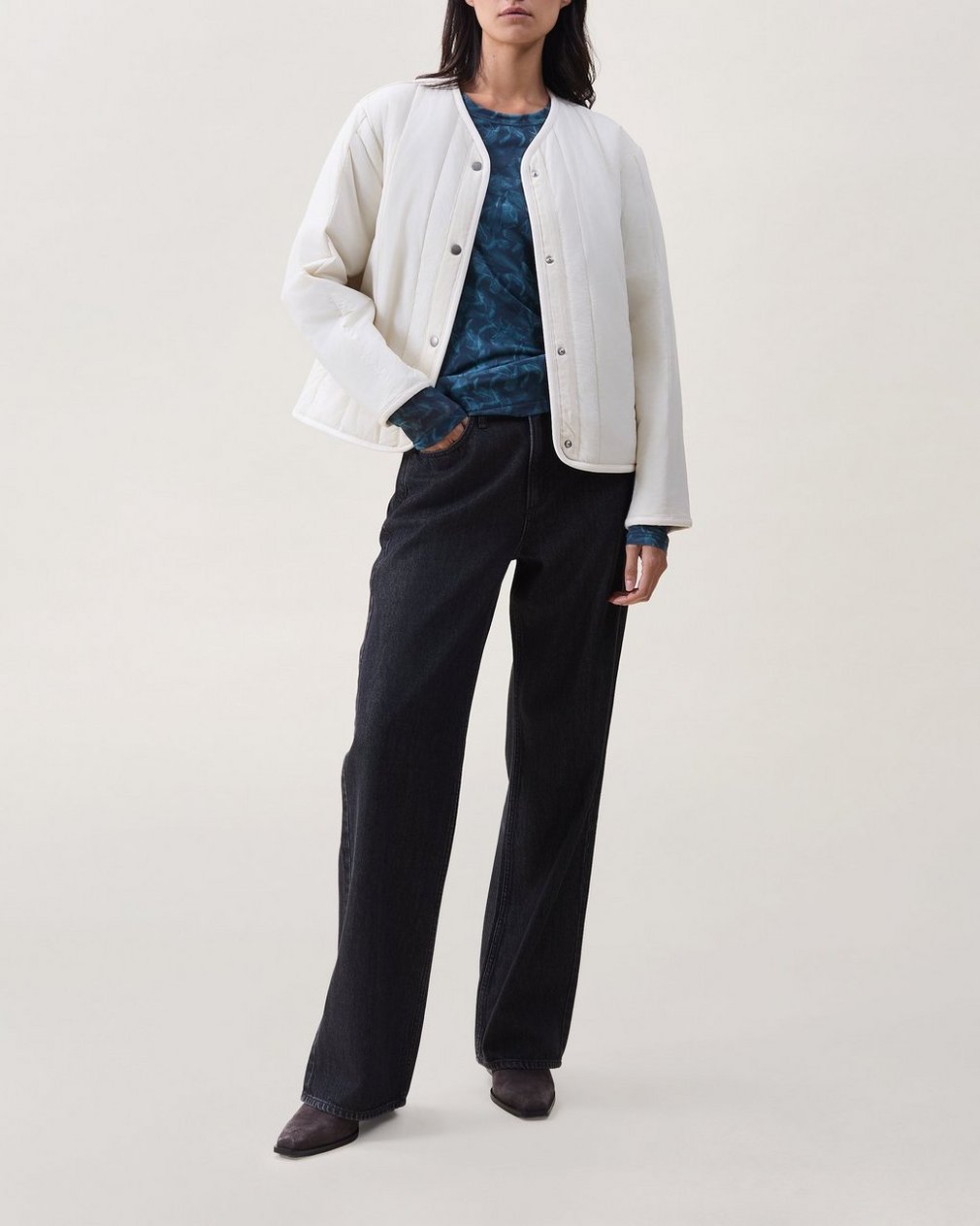 Ellen Quilted Liner Jacket Ivory
