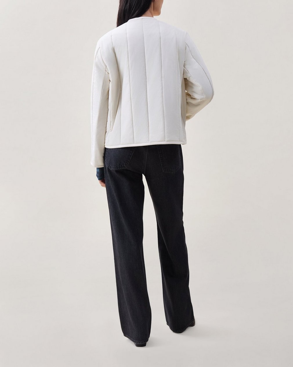 Ellen Quilted Liner Jacket Ivory - Image 2