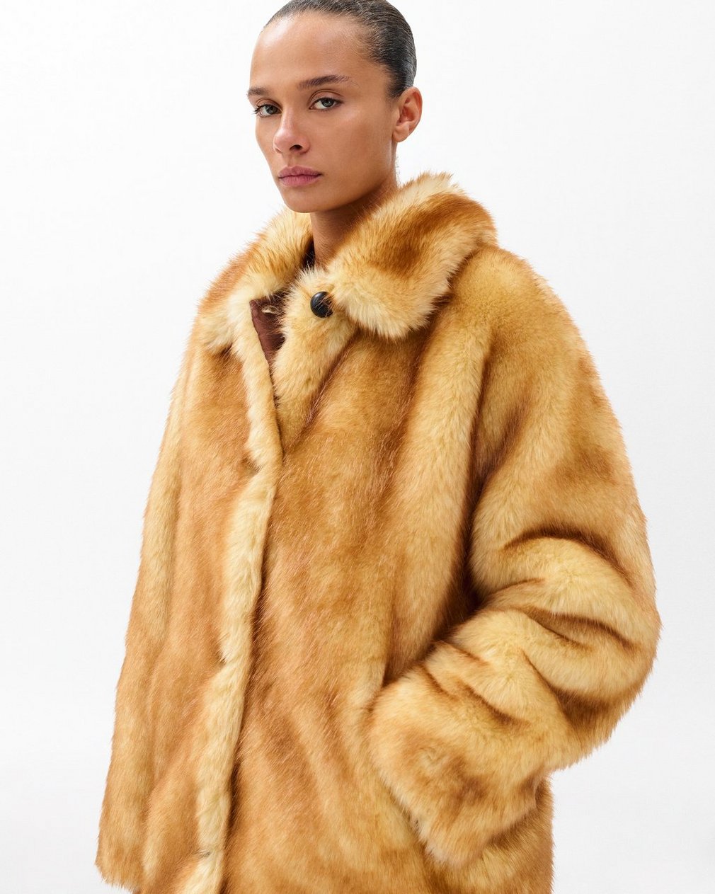 Brenna Faux Fur Jacket Brown - Image 4